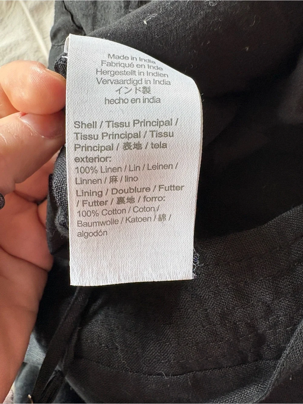 J. Crew Linen Black Jumpsuit with Waist Tie